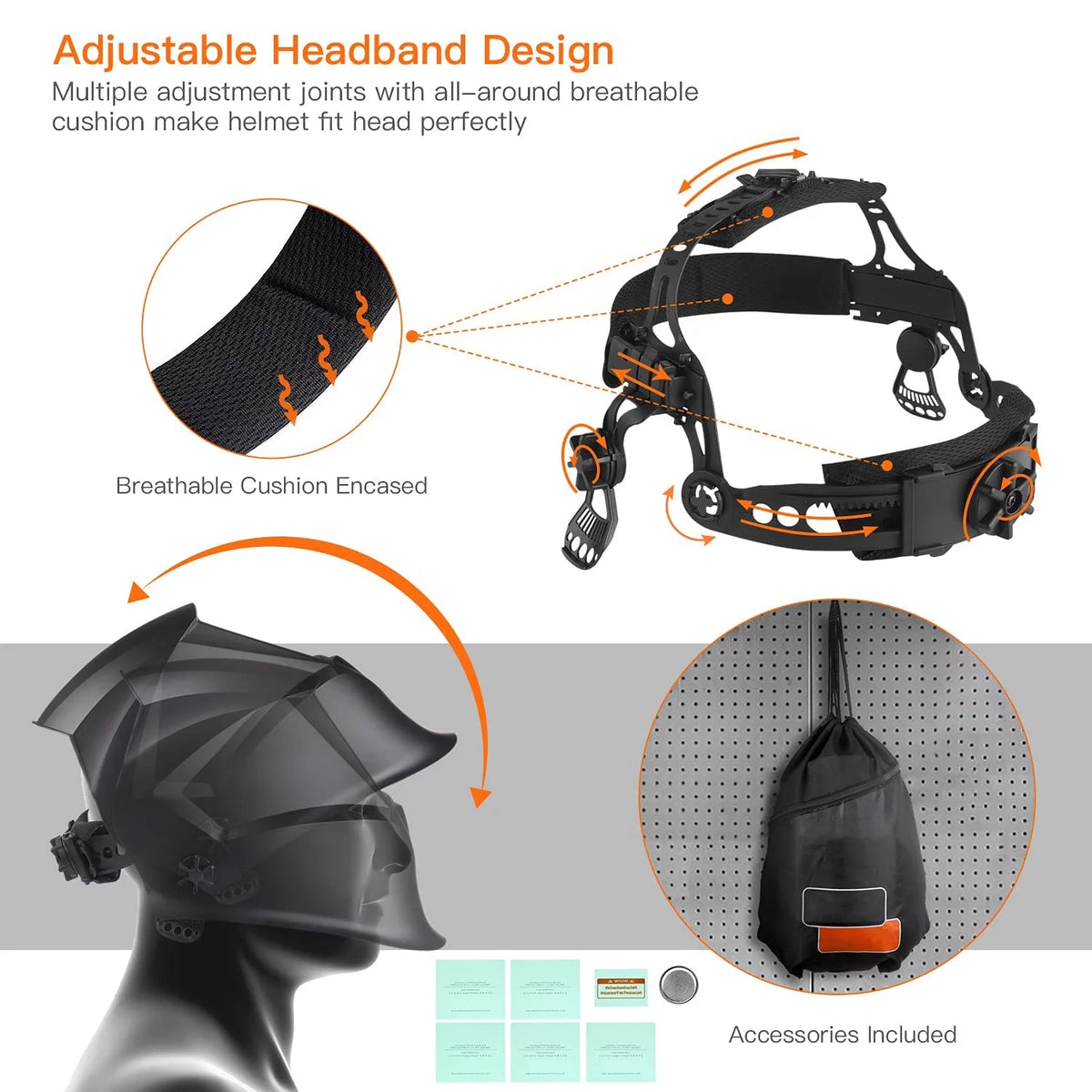Auto Darkening Welding Helmet Large Viewing Area G736
