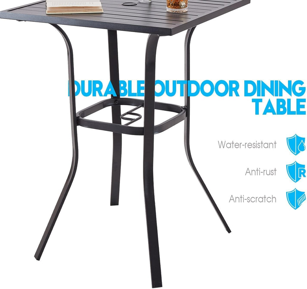 Square Metal Bar Height Cafe Bistro Table Y632242