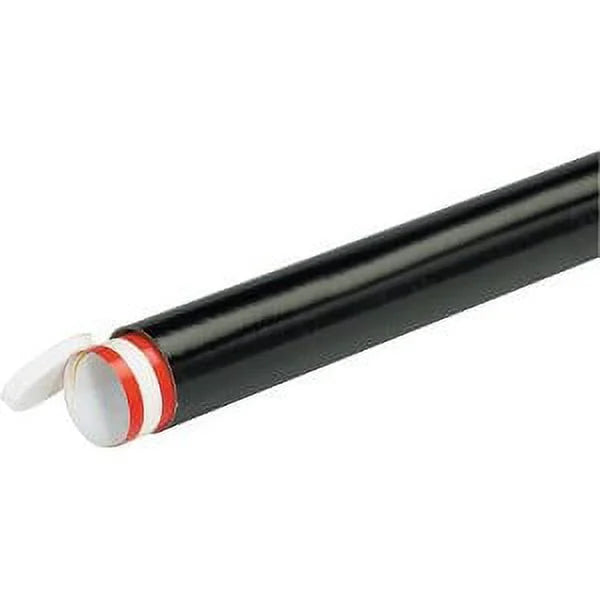 Mailing Tubes with Caps, 3x12, Black, 24/CS Q23386