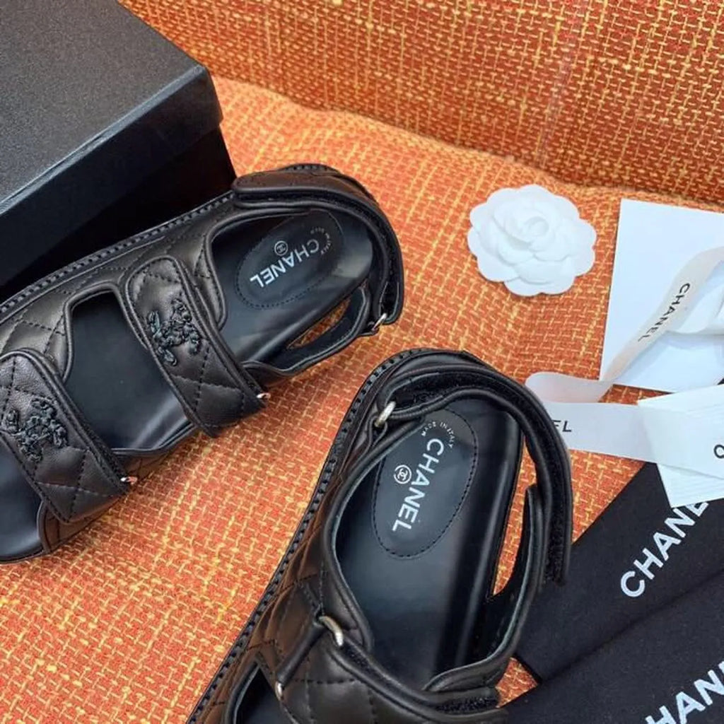 Black Velcro Sandals P37505