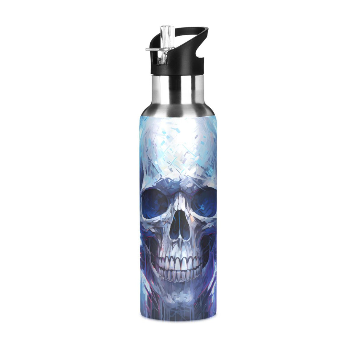 20 oz Insulated Stainless Steel Water Bottle with Straw Lid W814957