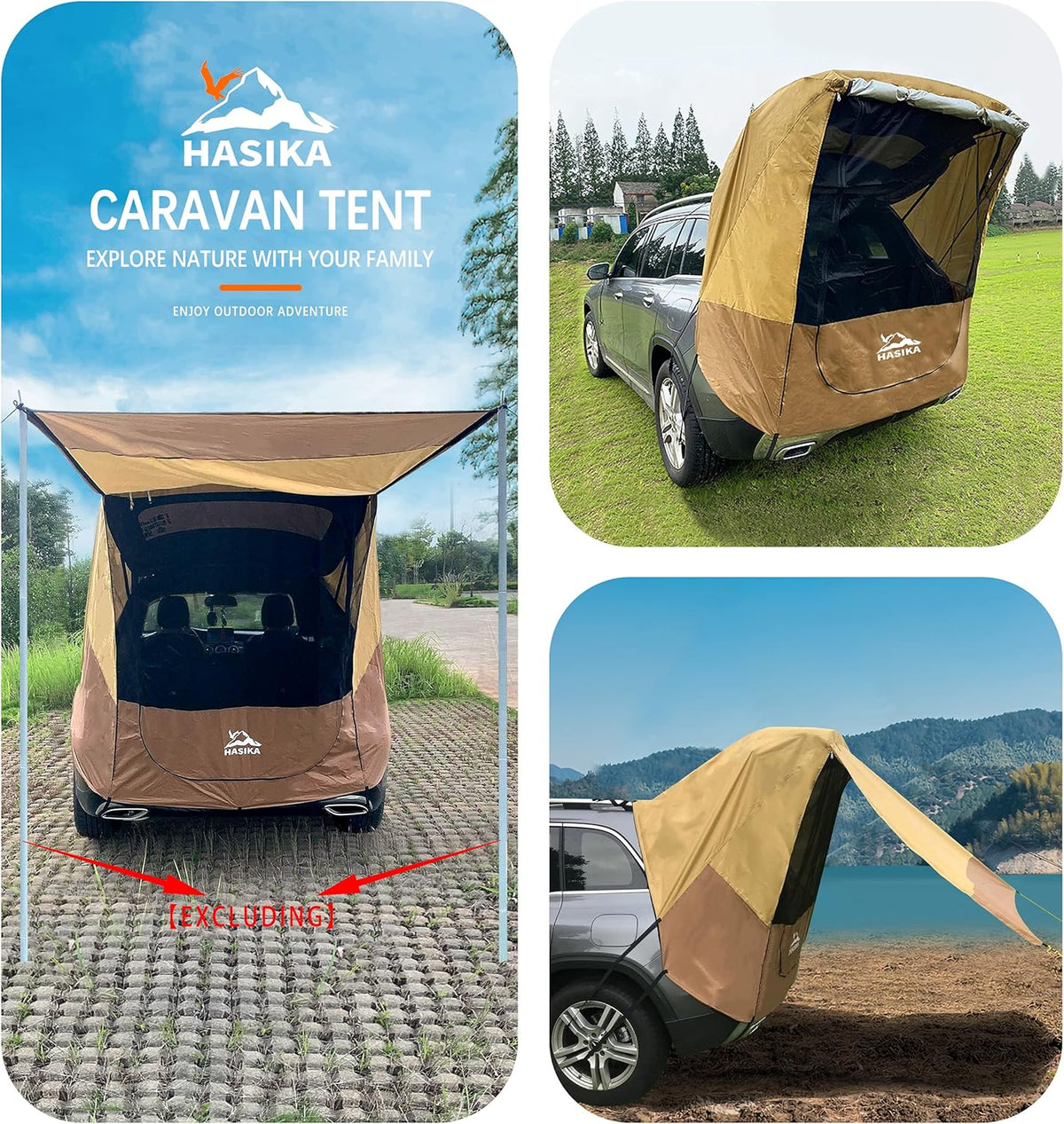 Yellow Waterproof 3000MM Tailgate Shade Awning Tent F173099