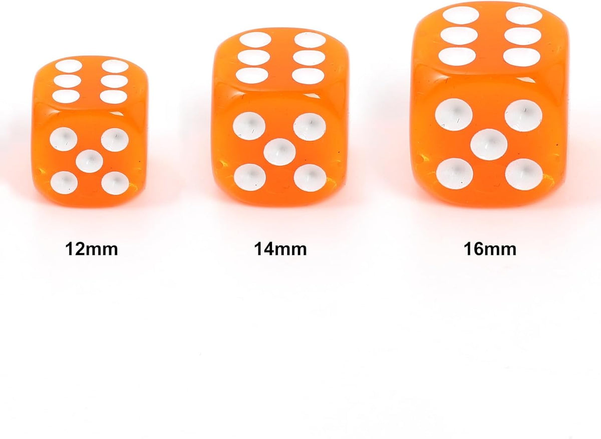 100Pcs Colored Dice Set Standard 16mm Game Dice Bulk with Black Drawstring Storage Bag B550