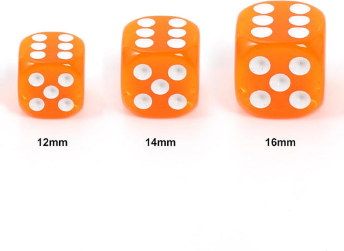 100Pcs Colored Dice Set Standard 16mm Game Dice Bulk with Black Drawstring Storage Bag B550