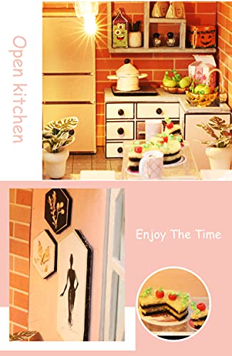 Dollhouse Miniature with Furniture Kit, Handmade DIY House Model H2296