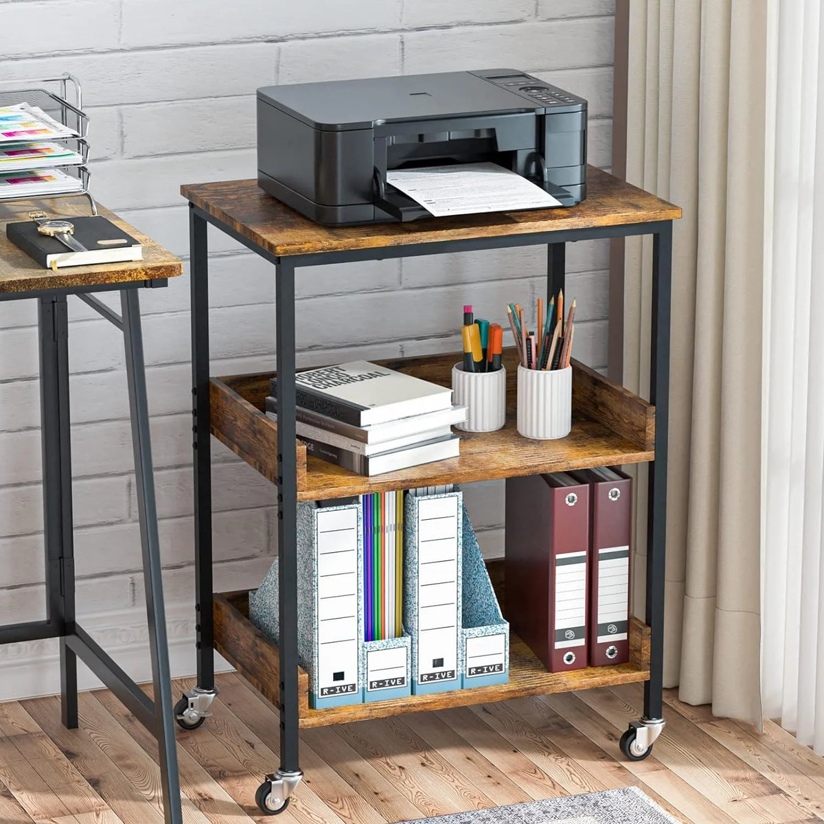 3-Tier Kitchen Utility Storage Cart with Rolling Wheels K53464