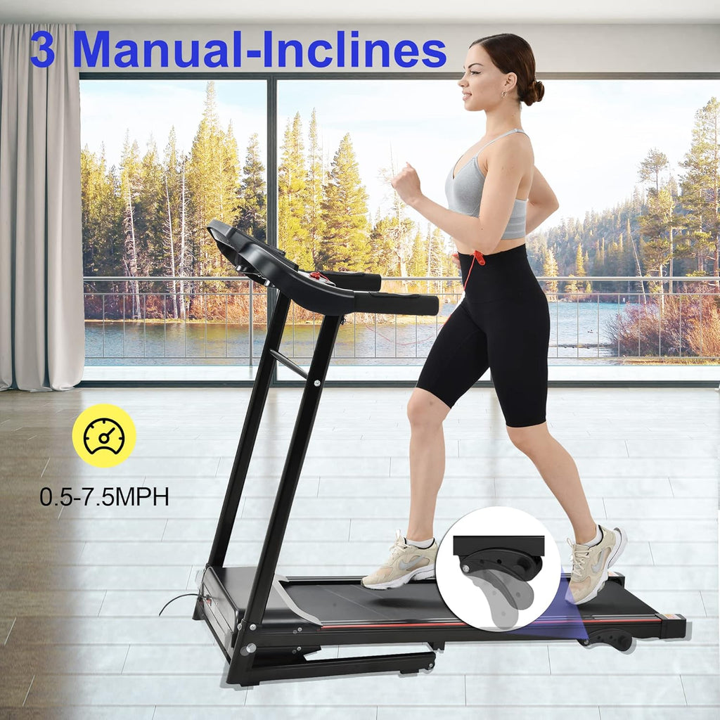 Compact Foldable Electric Treadmill with Incline and Bluetooth U52902