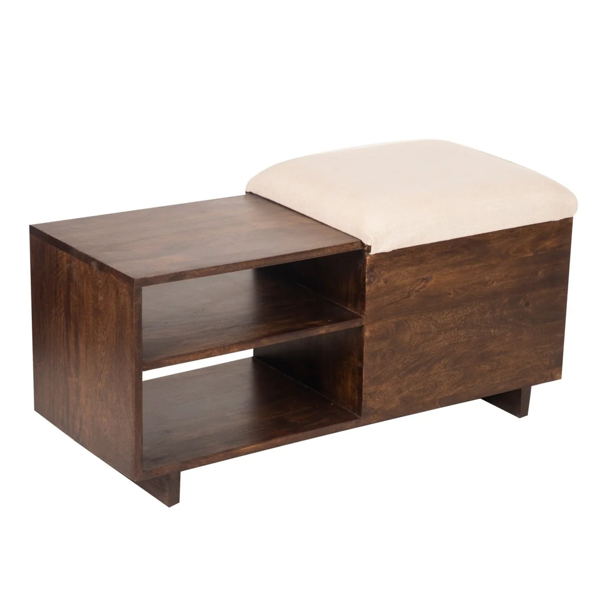 Brown Wood Storage Bench J4614