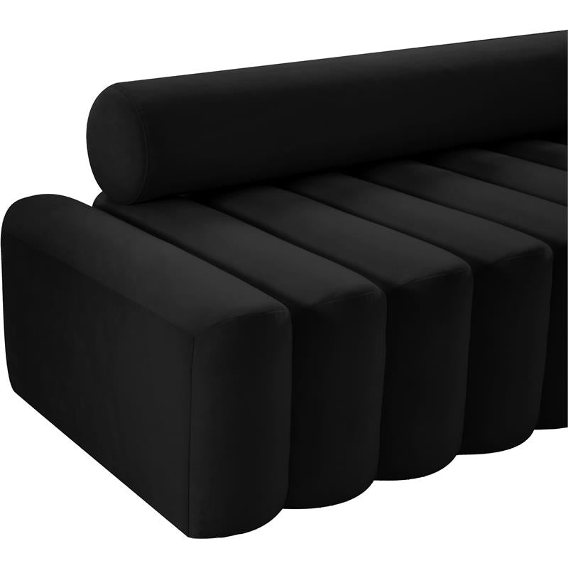 Black Velvet Upholstered Sofa Z10388