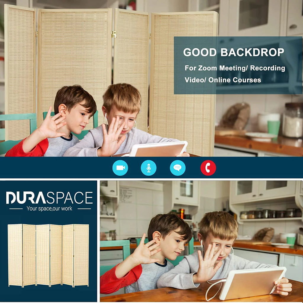 6 Panel 6ft Bamboo Room Dividers P518570