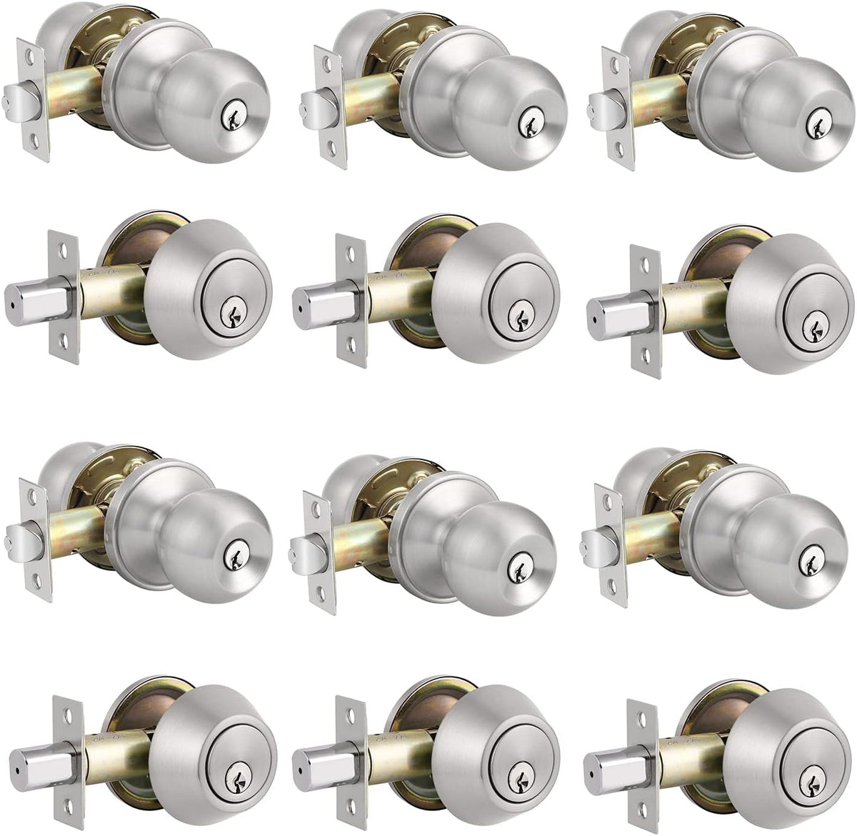 Front Door Handleset with Single Cylinder Deadbolt in Satin Nickel Finish O258493
