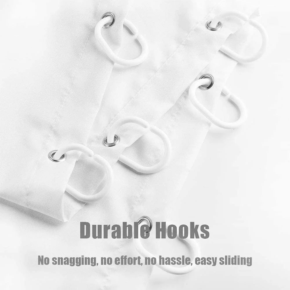 Waterproof Bathroom Curtain with 12 Hooks, 72"Wx72"L O7495