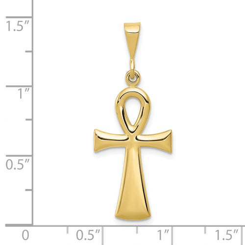 10K Yellow Gold Egyptian Ankh Cross Pendant E1240
