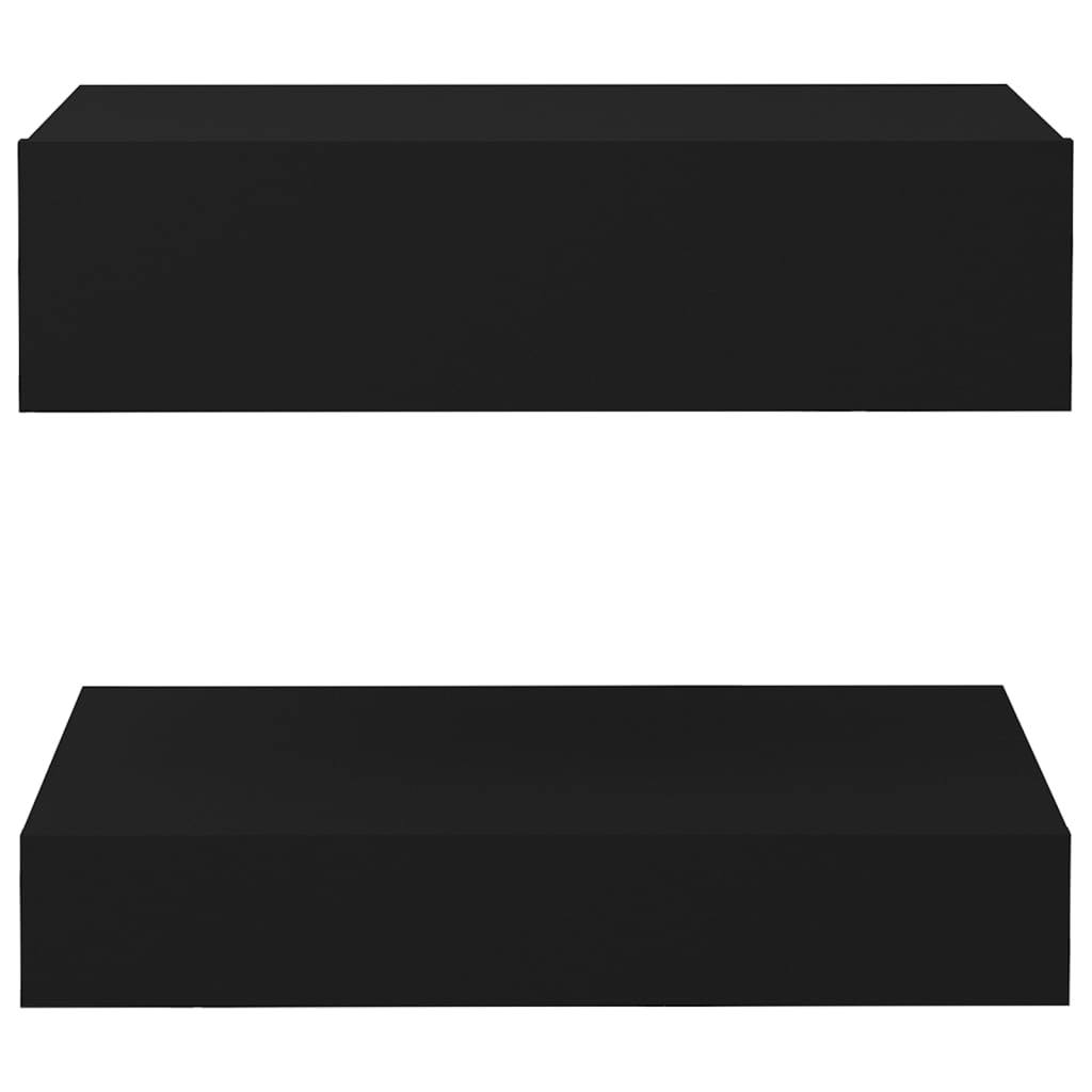 Black TV Cabinet with LED Lights Q5601