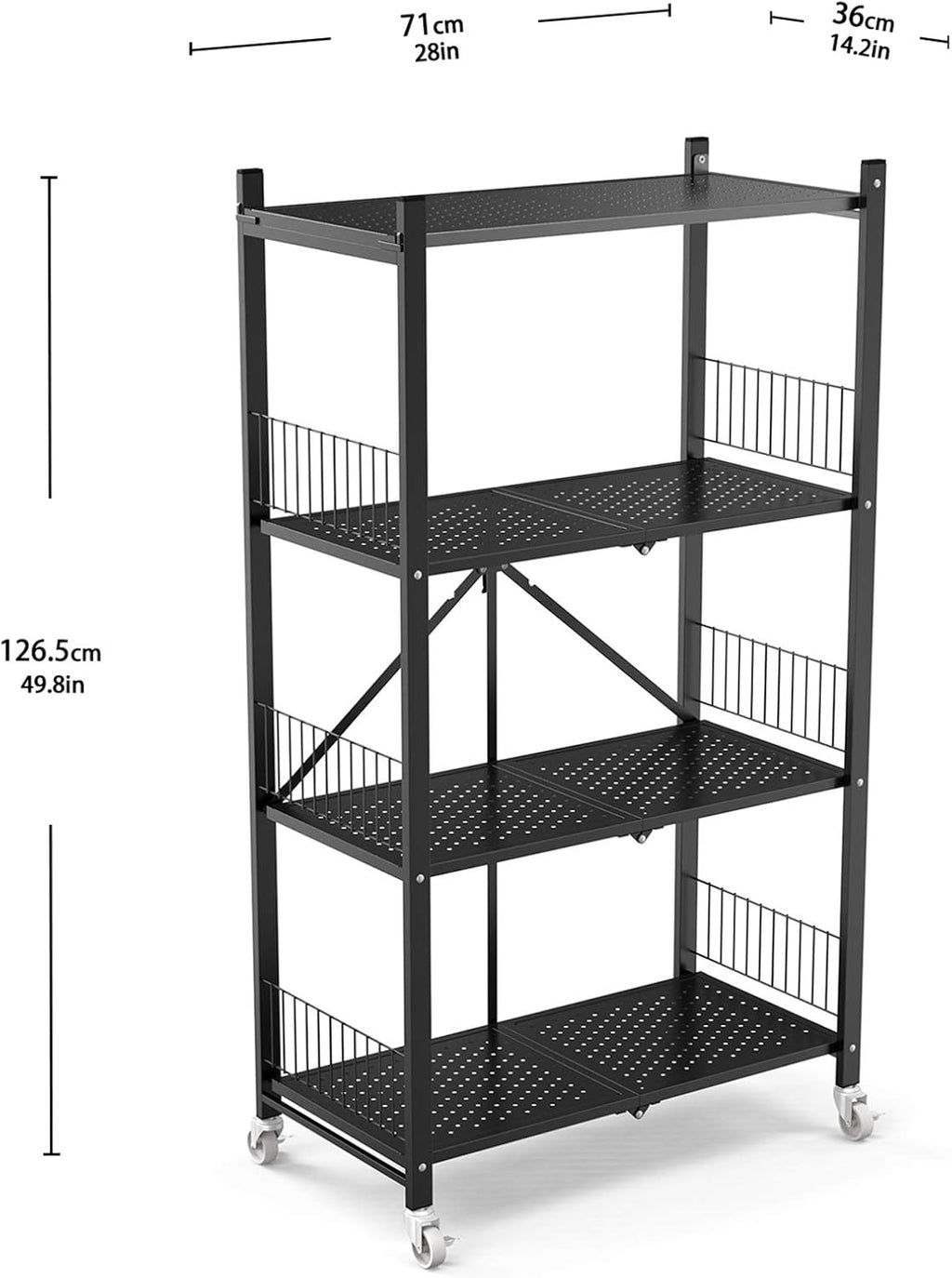 3 Shelf Steel Shelving Unit with Wheels C690594