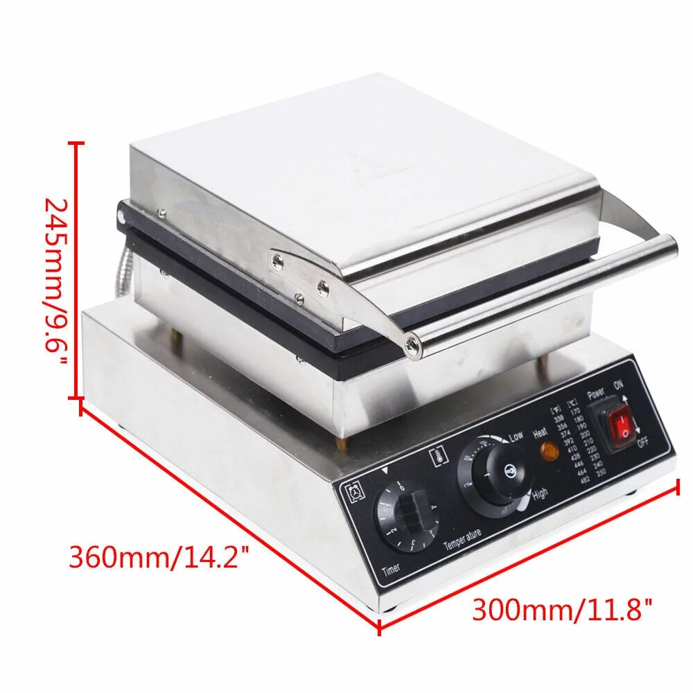 1750W 4Pcs Nonstick Square Stainless Steel Electric Waffle Maker B98941