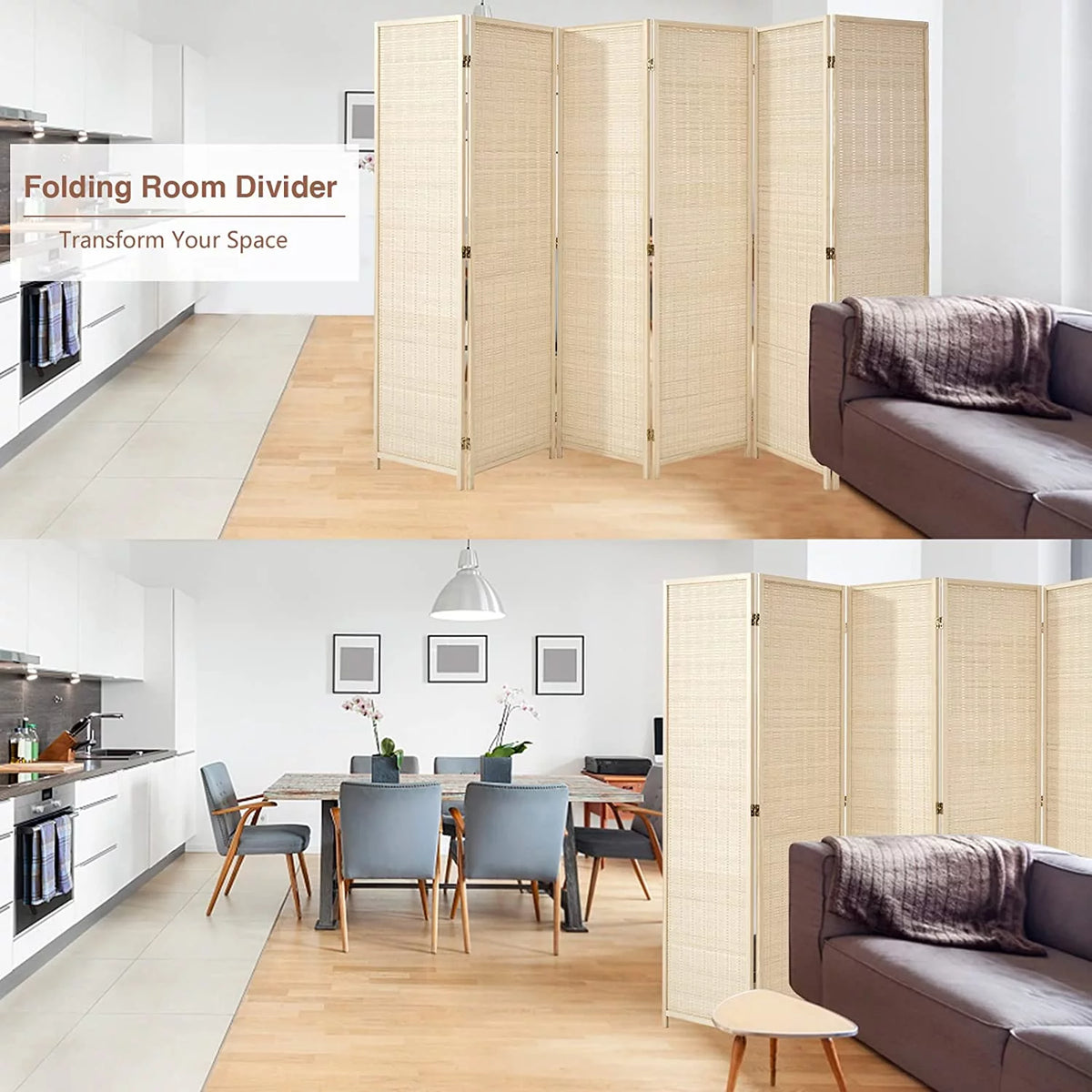 6 Panel 6ft Bamboo Room Dividers P518570