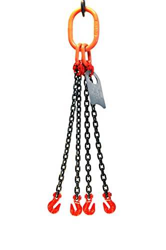 Chain Sling - 1/2" x 10' Quad Leg with Grab Hooks - Grade 80 W7437