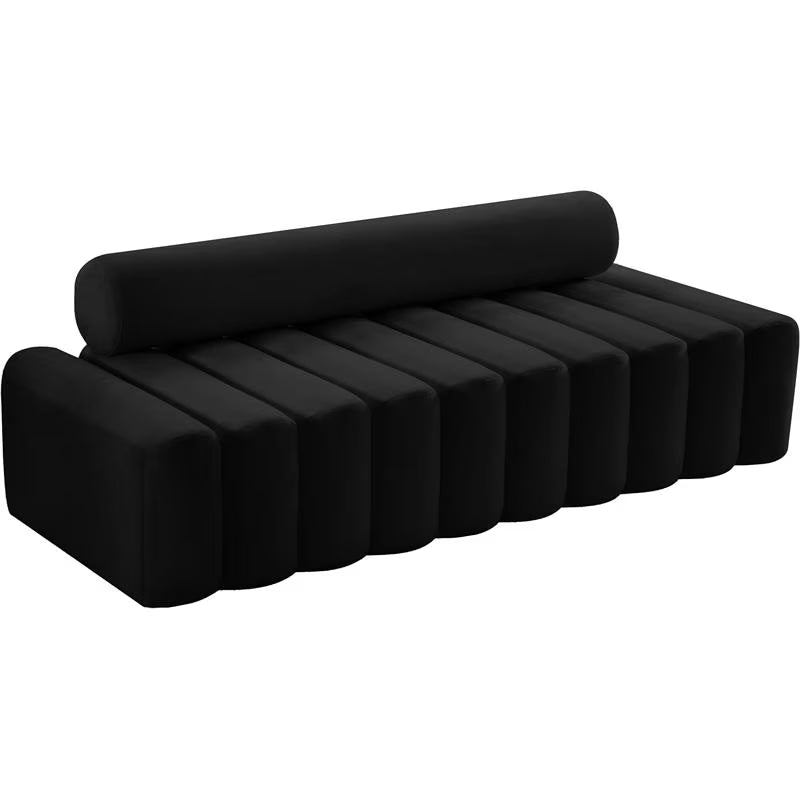 Black Velvet Upholstered Sofa Z10388
