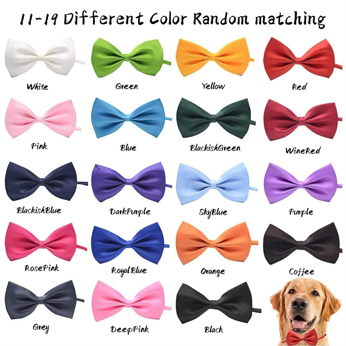 50Pcs Dog Bow Ties with Adjustable Collar C754