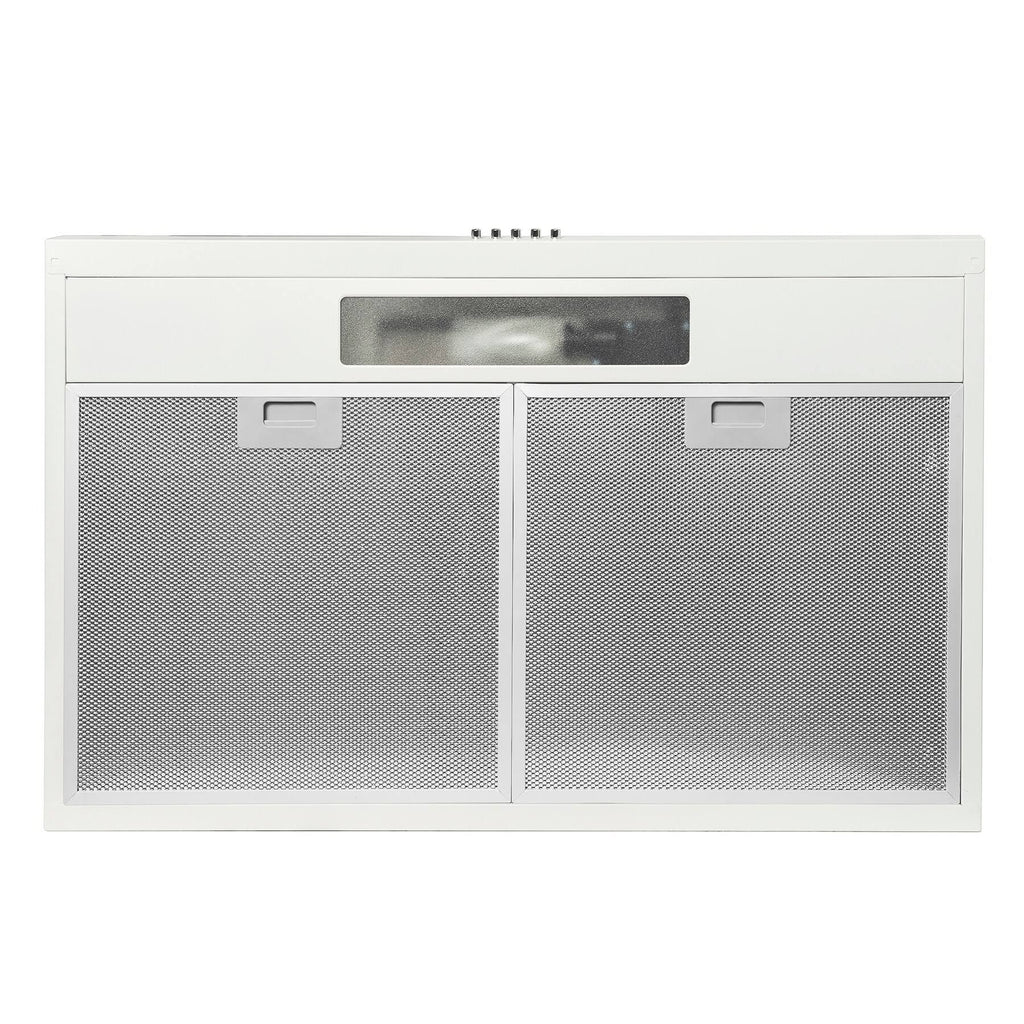 24x22 Under Cabinet White Stainless Steel Kitchen Range Hood Cooking Fan with Carbon Filters J657
