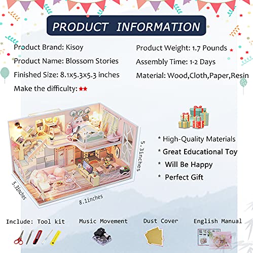 Dollhouse Miniature with Furniture Kit, Handmade DIY House Model H2296