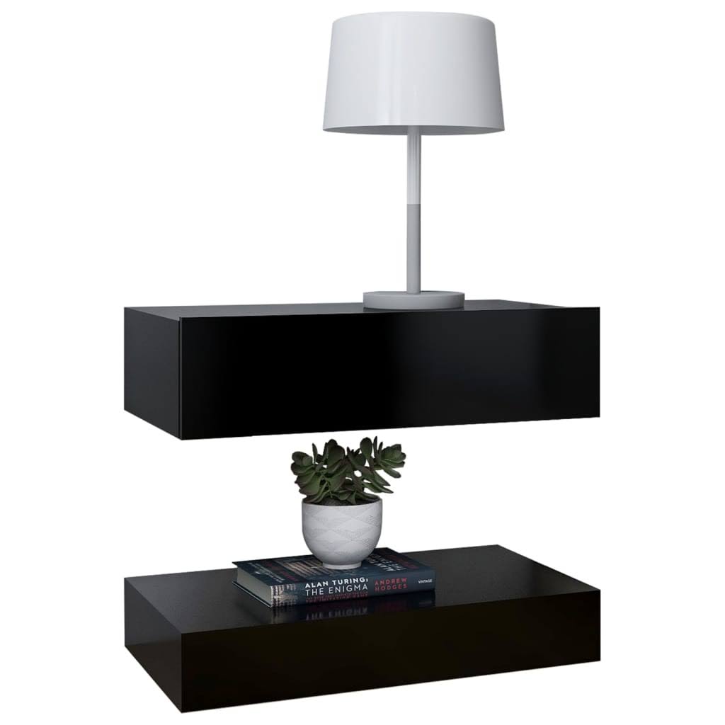 Black TV Cabinet with LED Lights Q5601