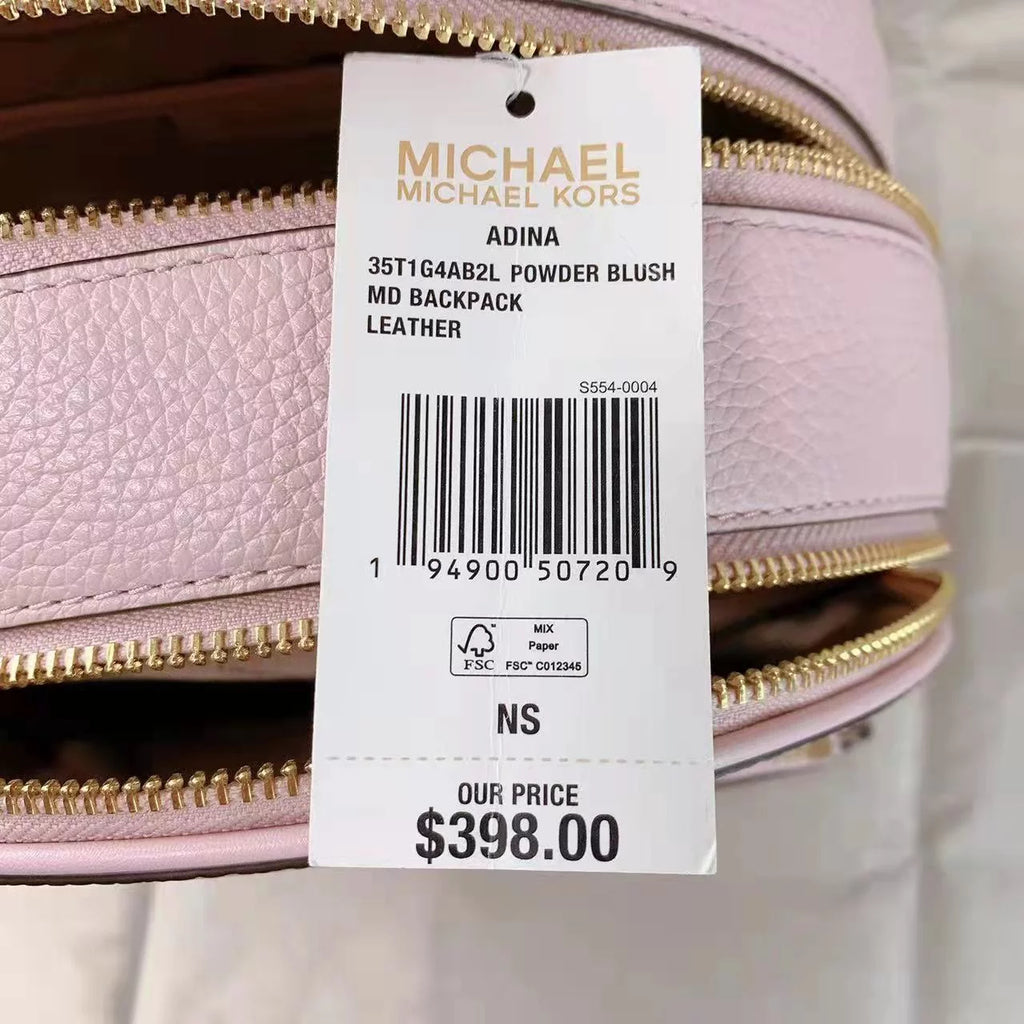 Powder Blush Pink Pebbled Leather Backpack T286544