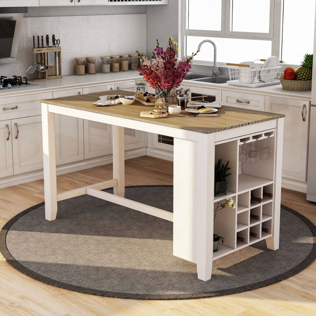 Rustic White 63 inch Kitchen Island Z130