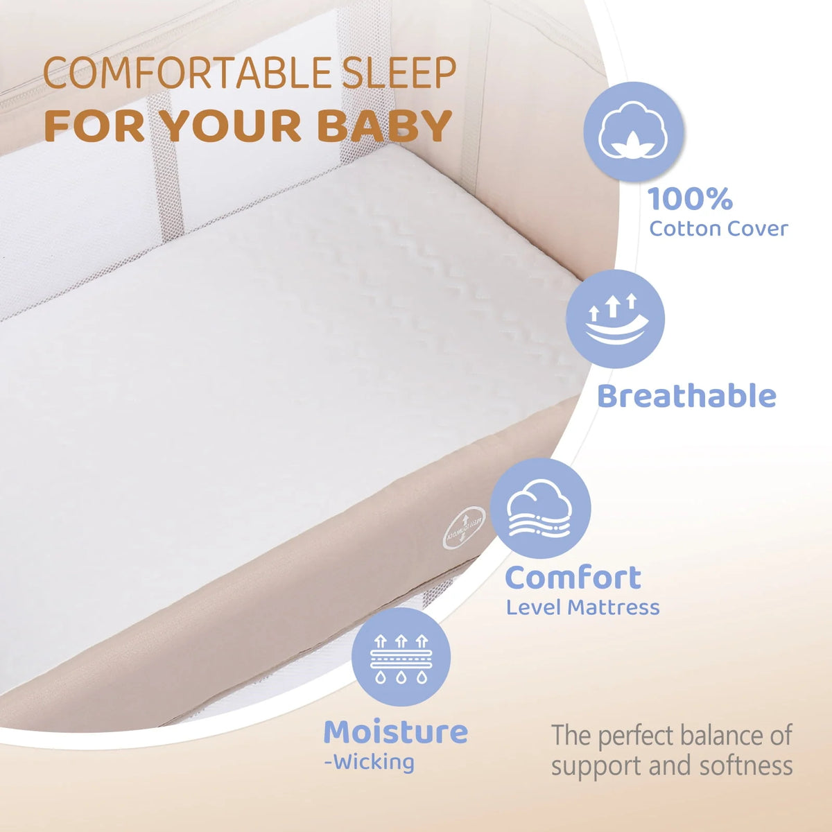 Folding Bedside Bassinet Co-Sleeper U6512