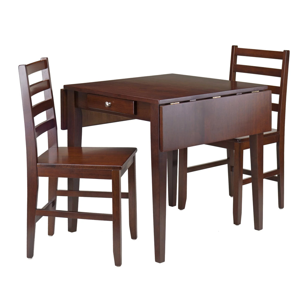 3-Pc Drop Leaf Table & Ladder Back Chairs Dining Set C8953