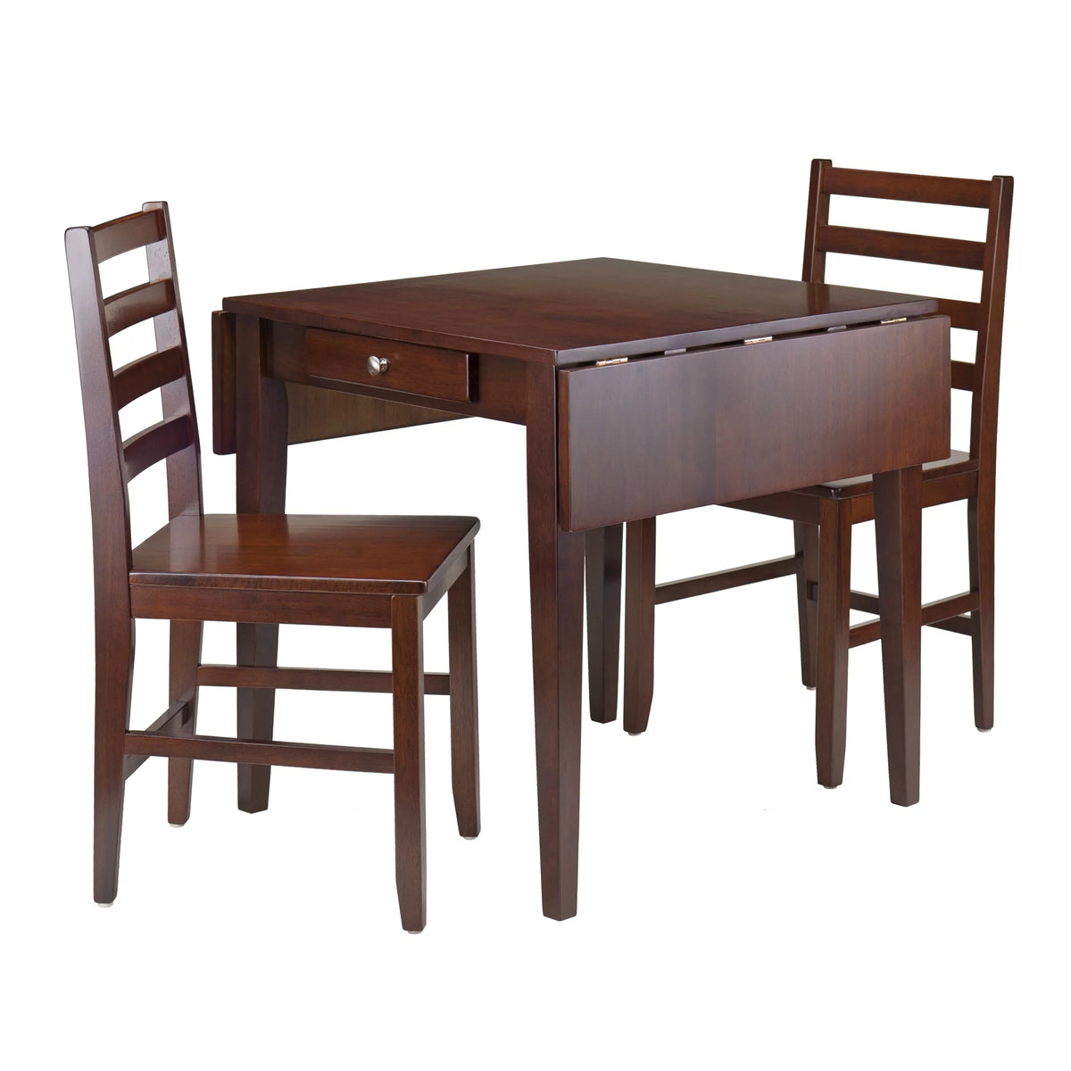 3-Pc Drop Leaf Table & Ladder Back Chairs Dining Set C8953