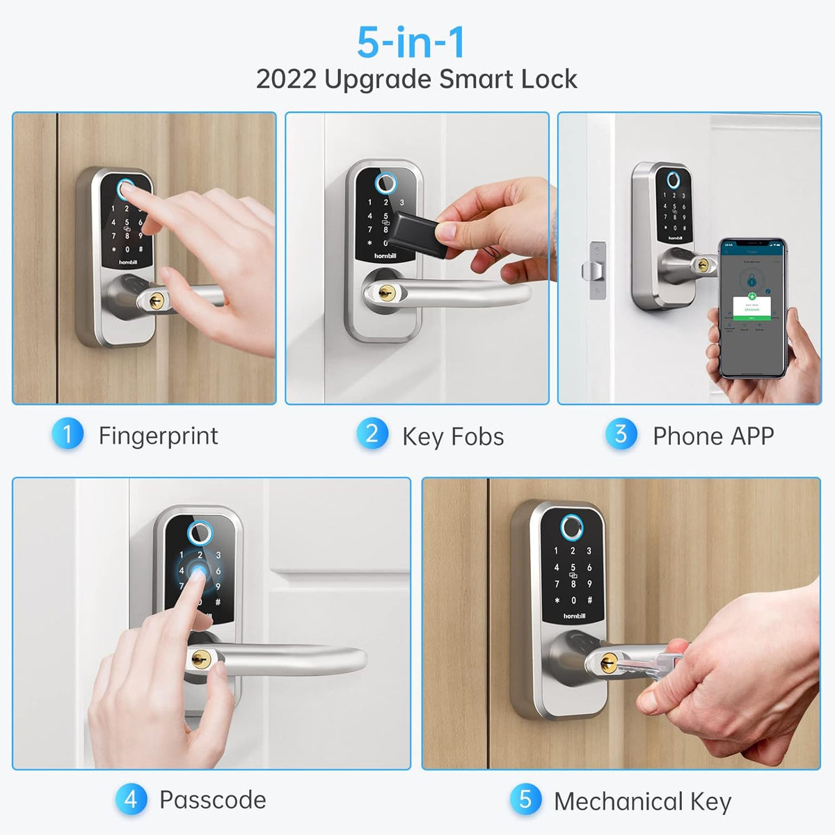 Smart Lock Fingerprint Keyless Entry Deadbolt with Touchscreen Keypad T7573