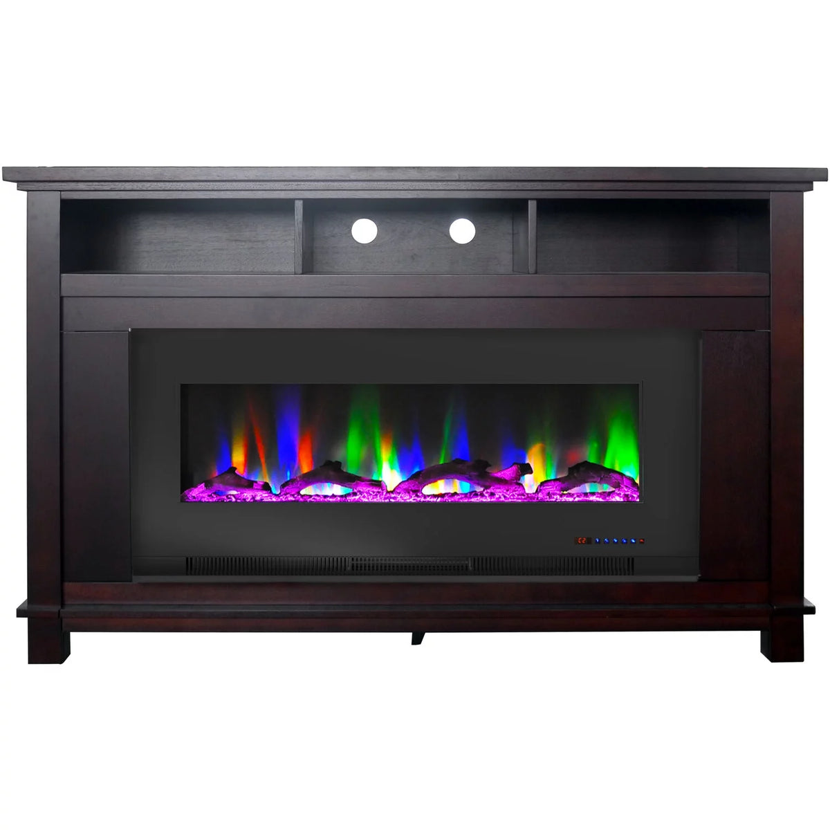 Mahogany Electric Fireplace TV Stand with LED Heater Insert V266