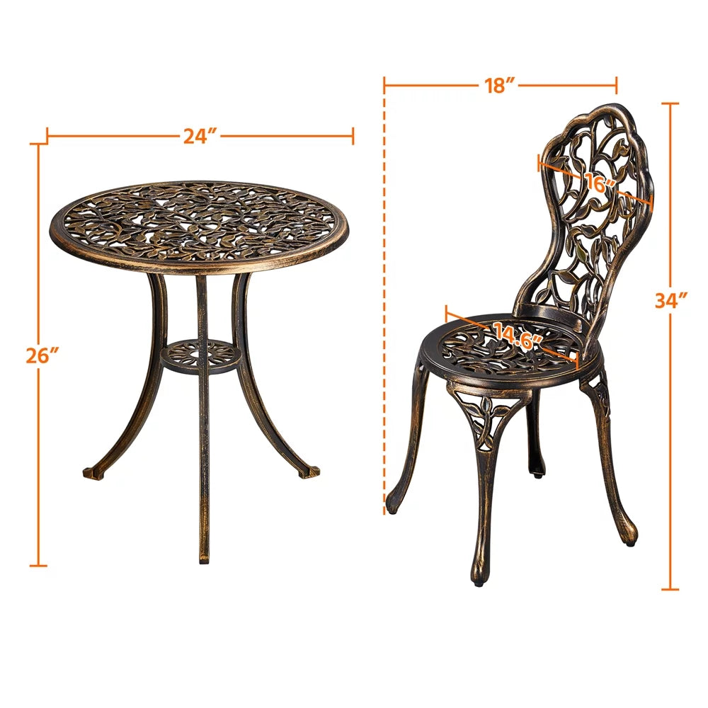 3 Piece Patio Bistro Table Set H591