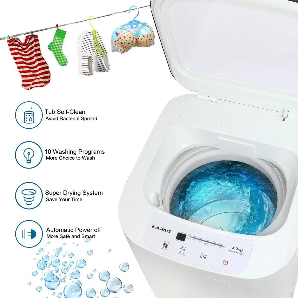 Fully Automatic 2-in-1 Washer & Dryer Machine 8 lbs. Capacity White V724652