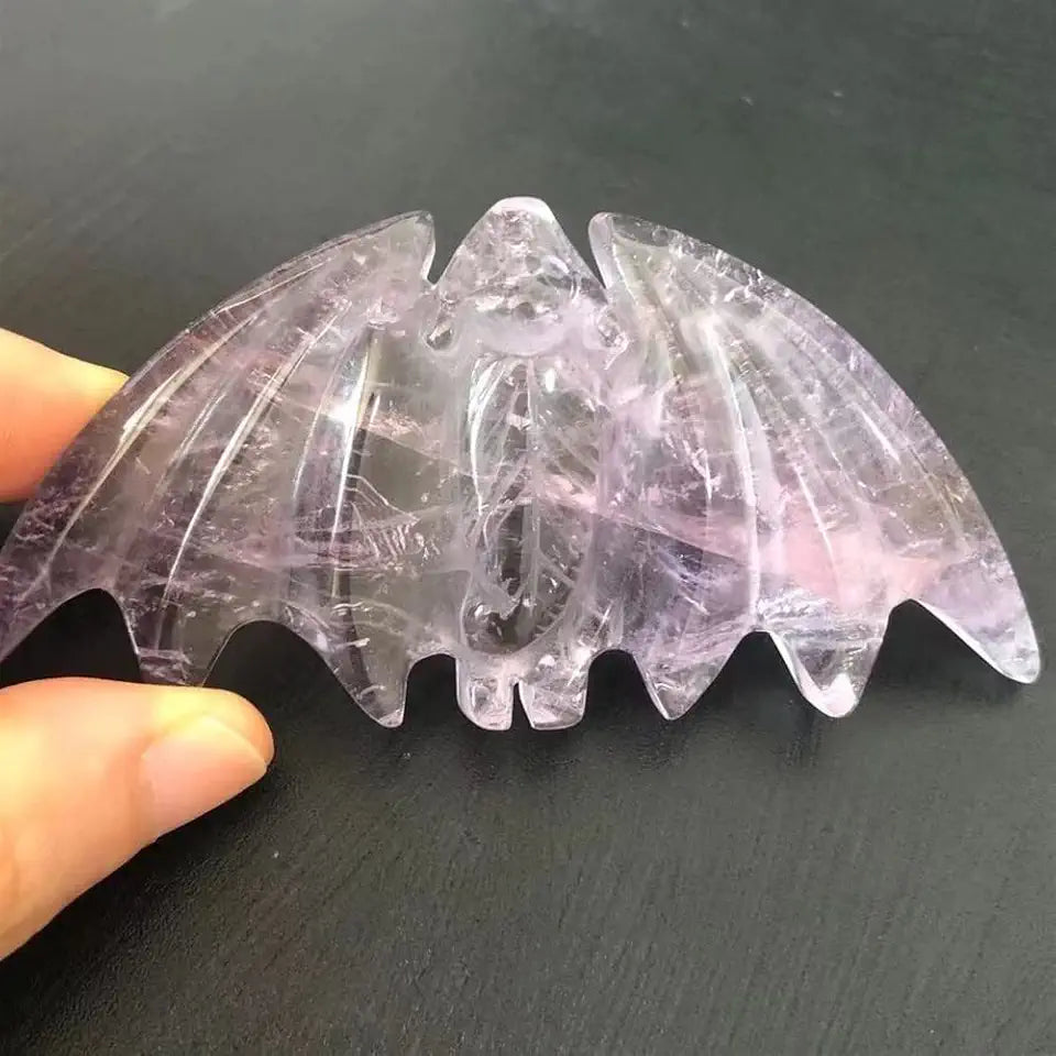Hand-Carved Polished Amethyst Quartz Crystals 2pcs D22442