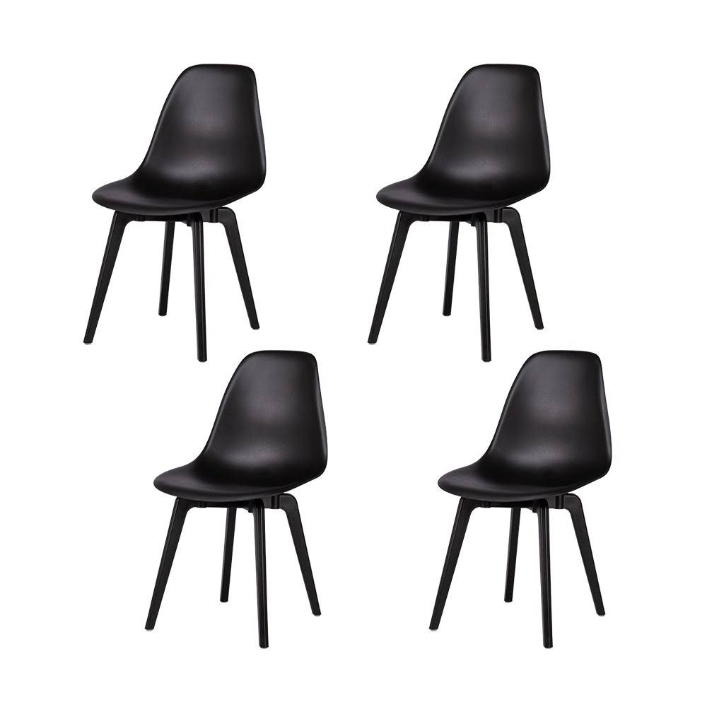 Black Molded Seat Dining Chairs Set of 4 D51318