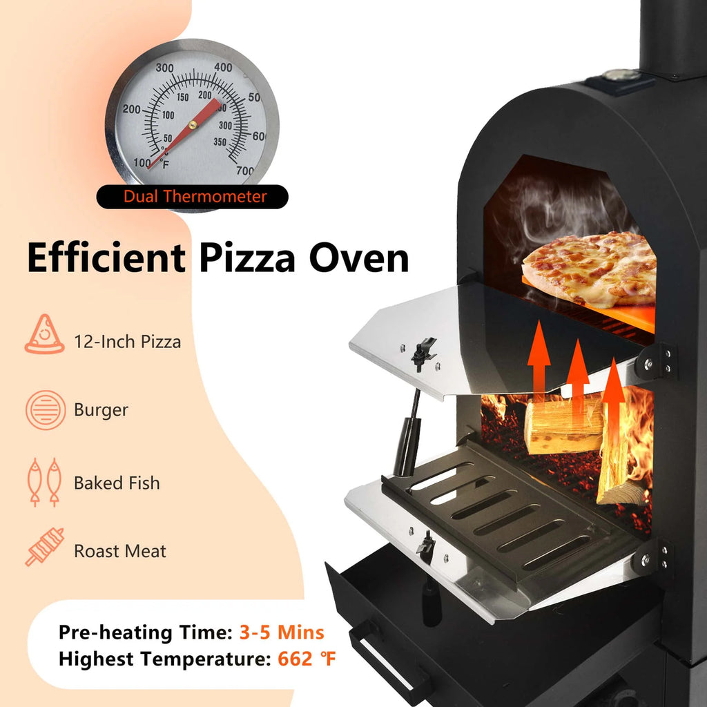 Outdoor Wood Fire Pizza Oven with Pizza Stone I860