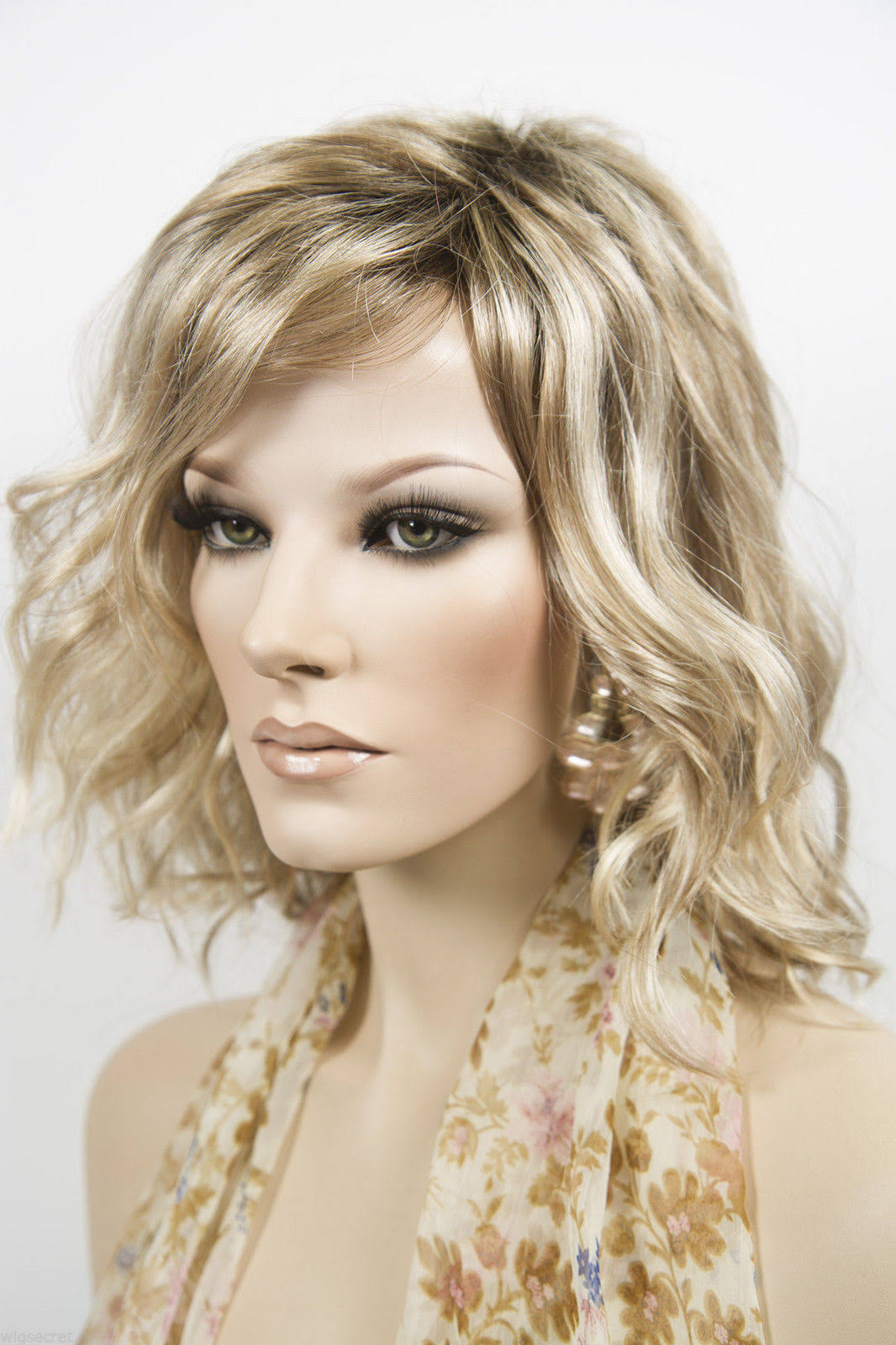 Light Butterscotch Light Ash Blonde Brunette Red Grey Wavy Lace Front Wig E766047