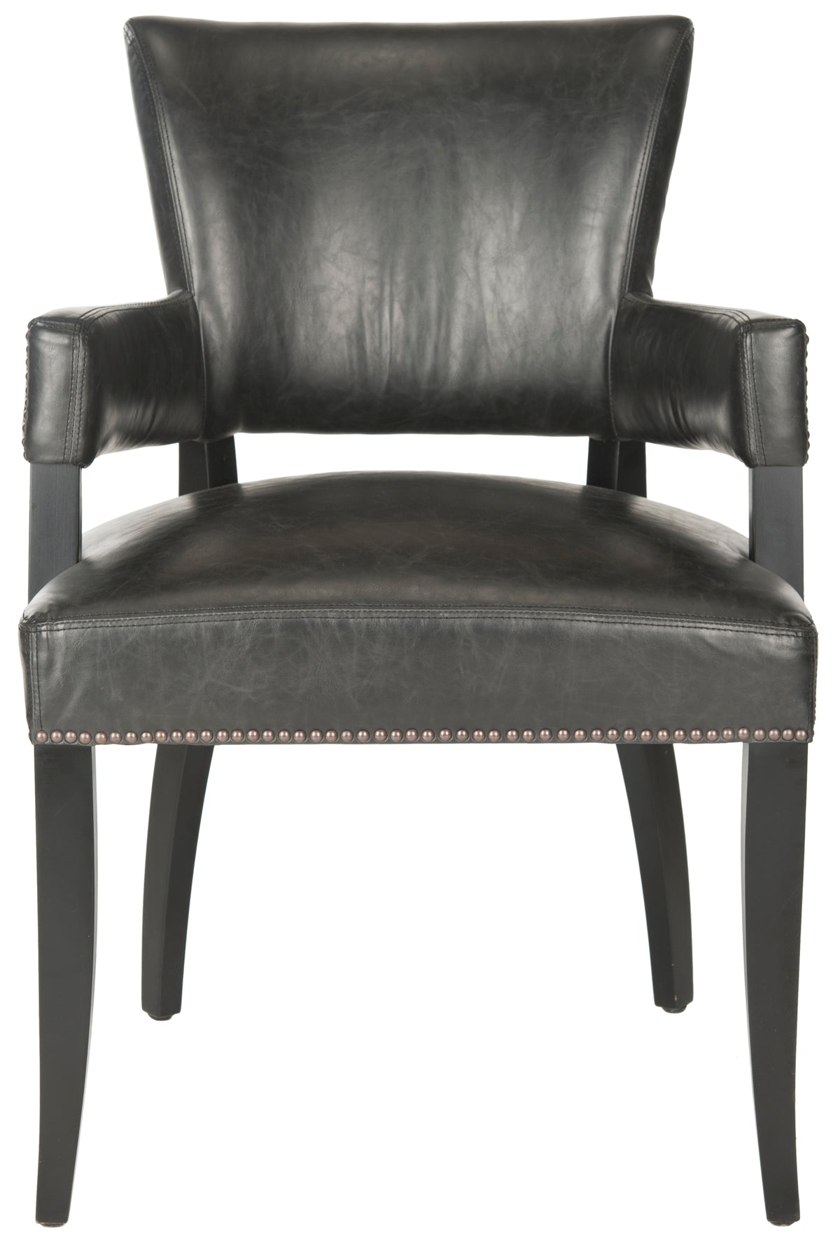 Antique Brown Arm Chair with Brass Nail Heads G5153