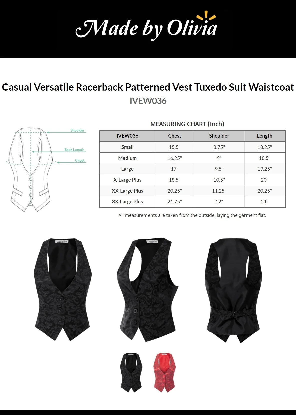 Women's Patterned Vest Waistcoat M77479