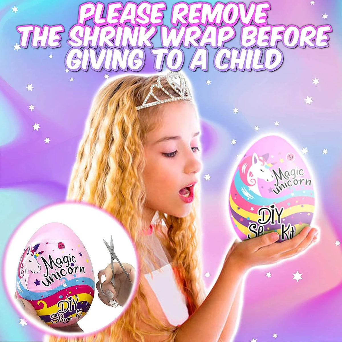 Unicorn Surprise Slime Egg Bundle 4 Pack Variety Slime Making Kit with Butter, Cloud, Glitter, Stardust Slime B26928