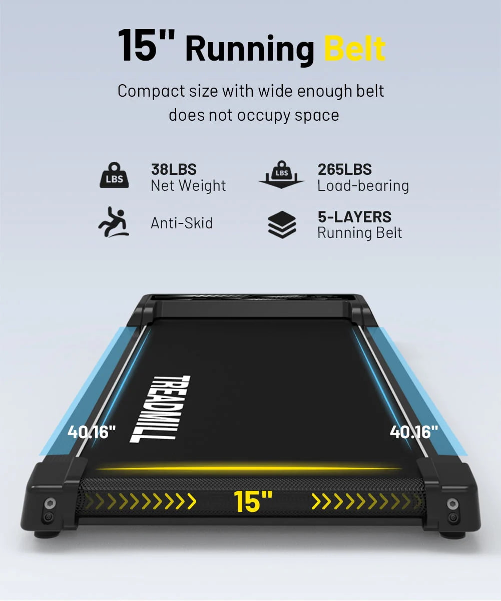 Black Portable Walking Pad Treadmill C93923