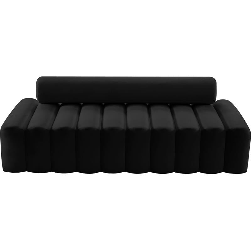Black Velvet Upholstered Sofa Z10388