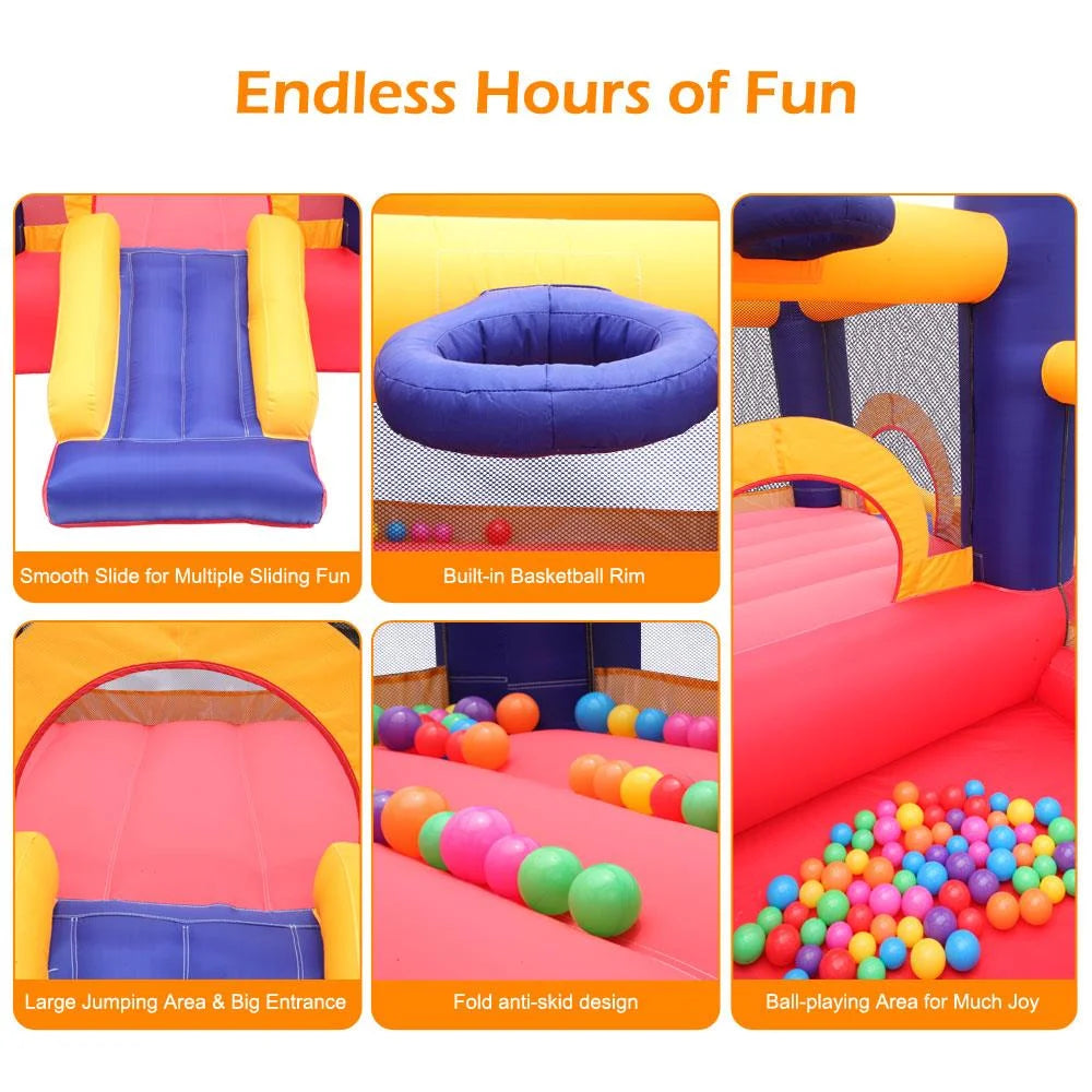 Inflatable Bounce House Castle Kids Slide Jumper Bouncer 2 Room with Blower T56620