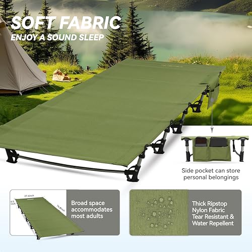 Ultralight Folding Camping Cot Bed (Grey) V850