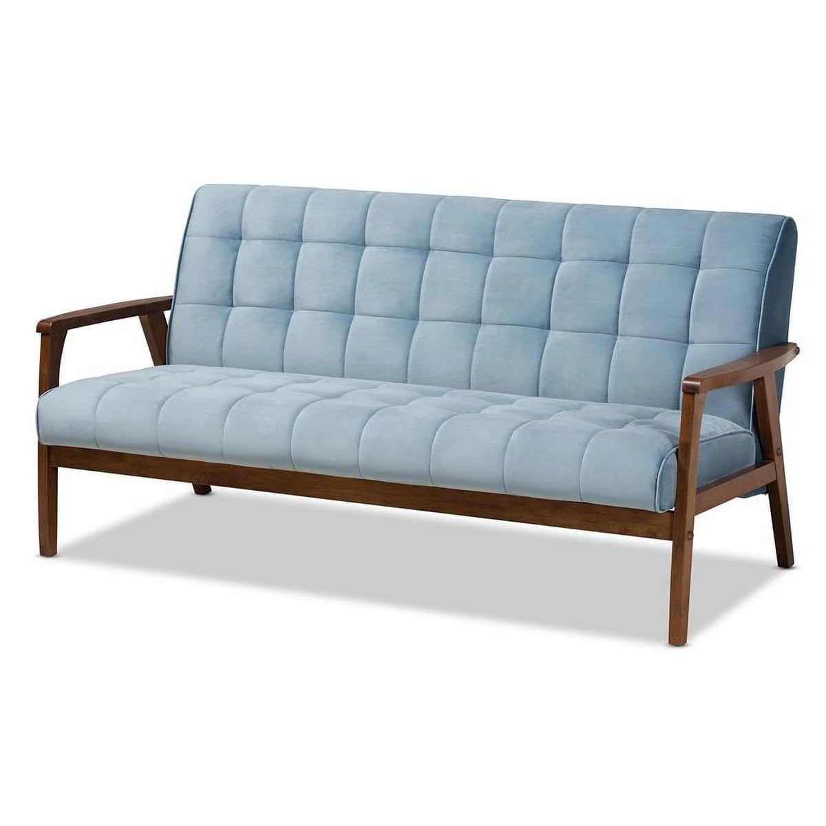 Light Blue Velvet Upholstered Wood 3-Piece Living Room Set O98288