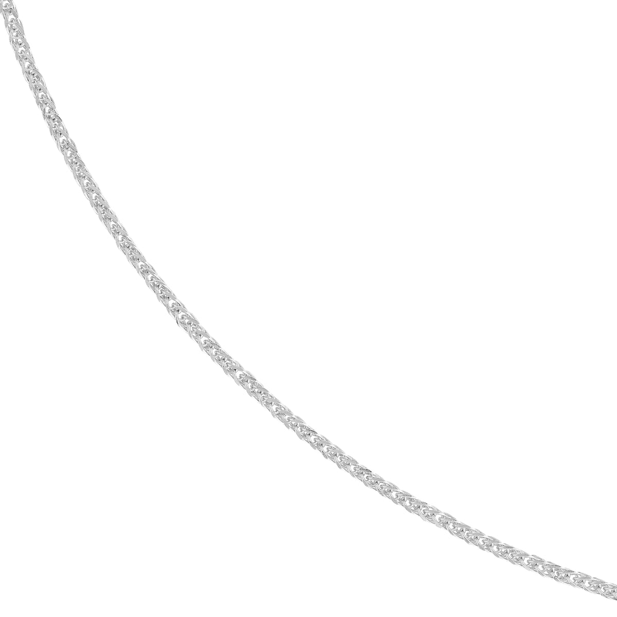 14K White Gold 18" 1.15mm Adjustable Square Wheat Chain Necklace K83778