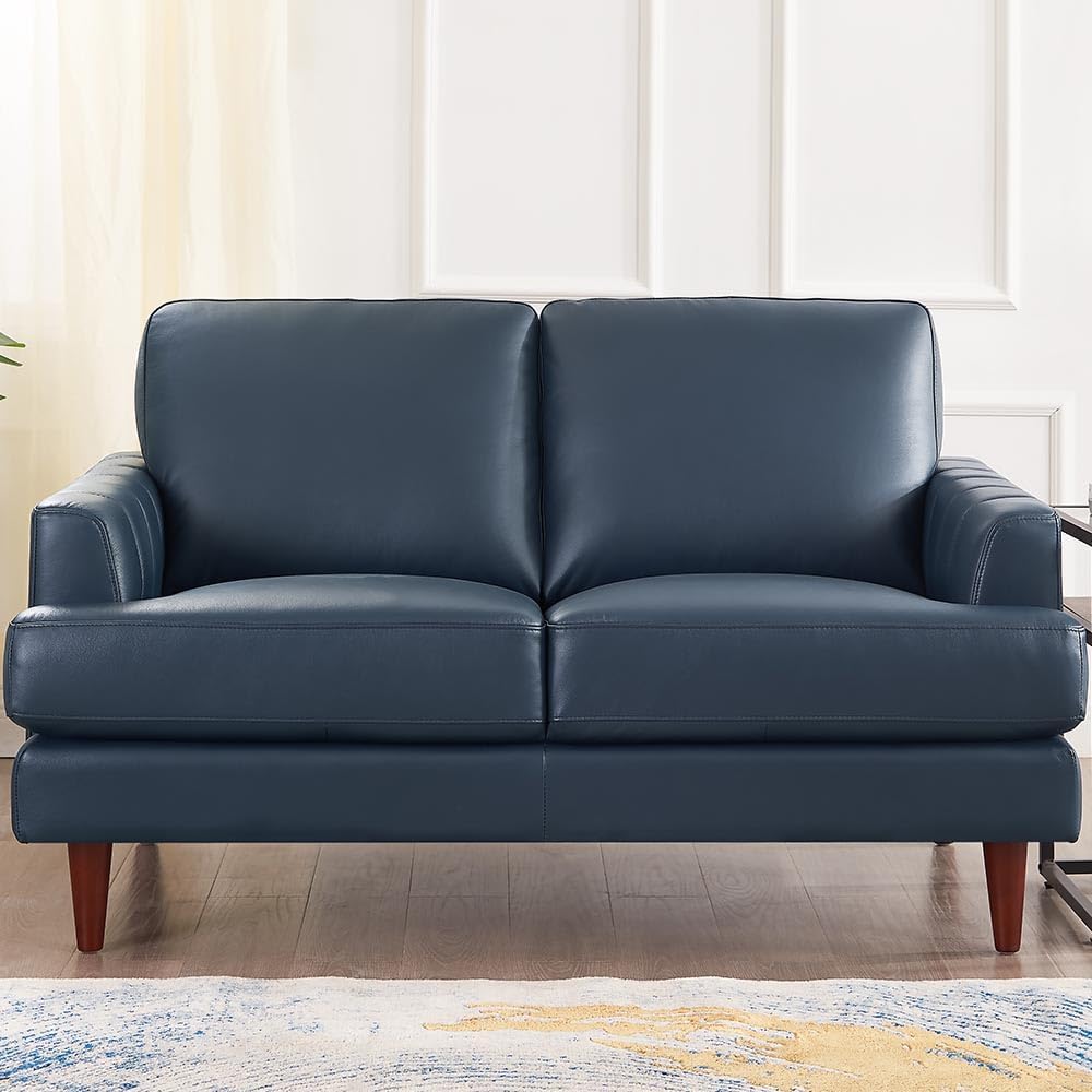 Top Grain Leather Loveseat Navy R28694